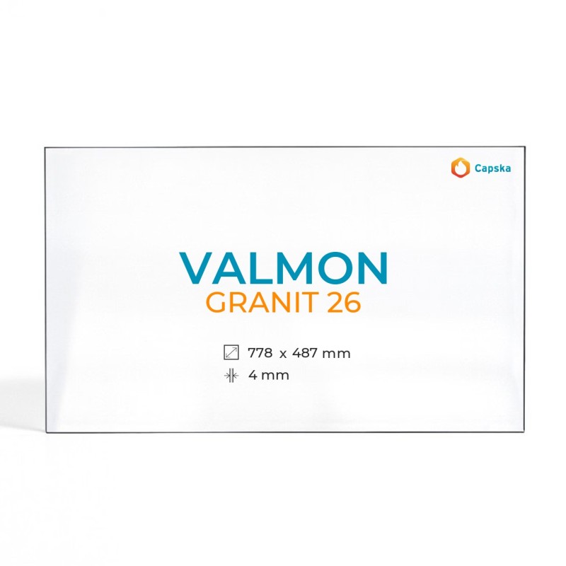 Cristall Valmon GRANIT 26 - Vidre Rectangle per inserit de xemeneia