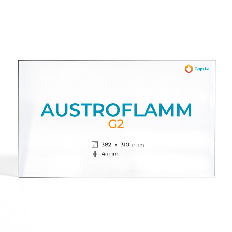 Cristall Austroflamm G2 - Vidre Rectangle amb arc per estufa de llenya