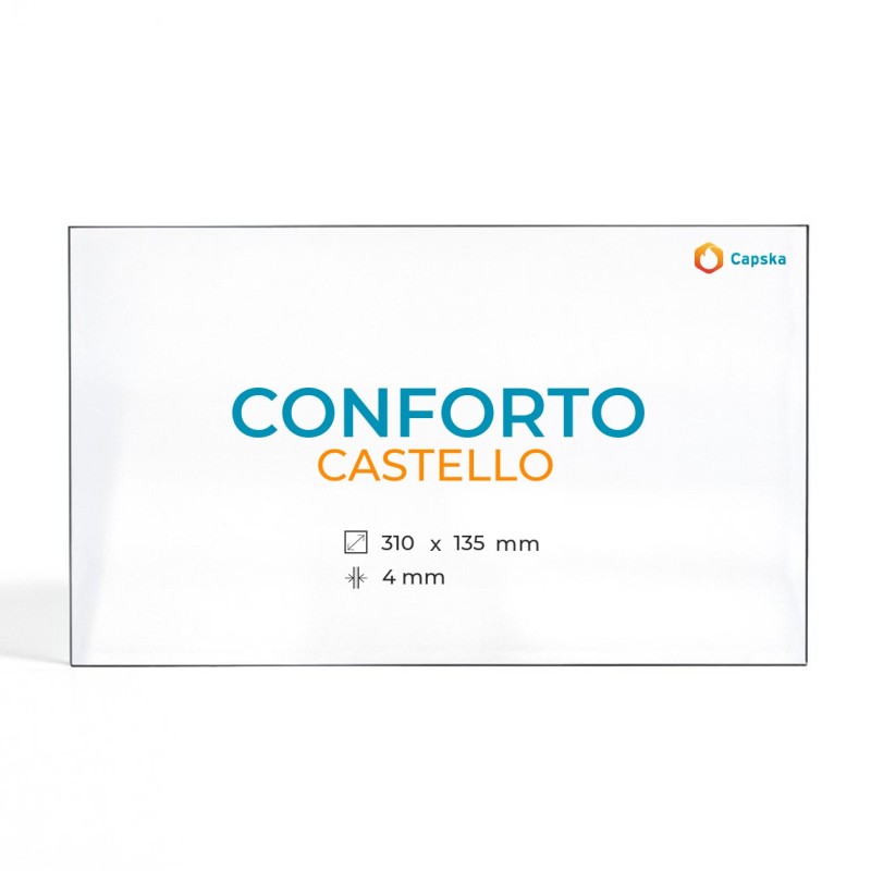 Cristall Conforto CASTELLO - Vidre Rectangle Lateral per estufa de llenya