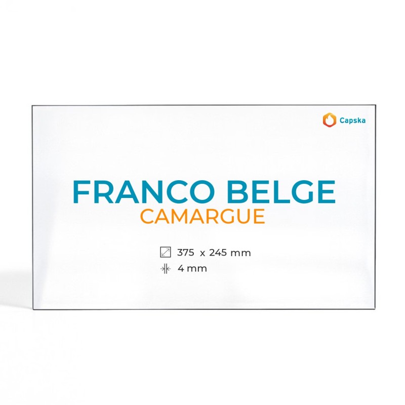 Cristal Franco Belge CAMARGUE - Vidrio Rectángulo con arco para estufa de leña