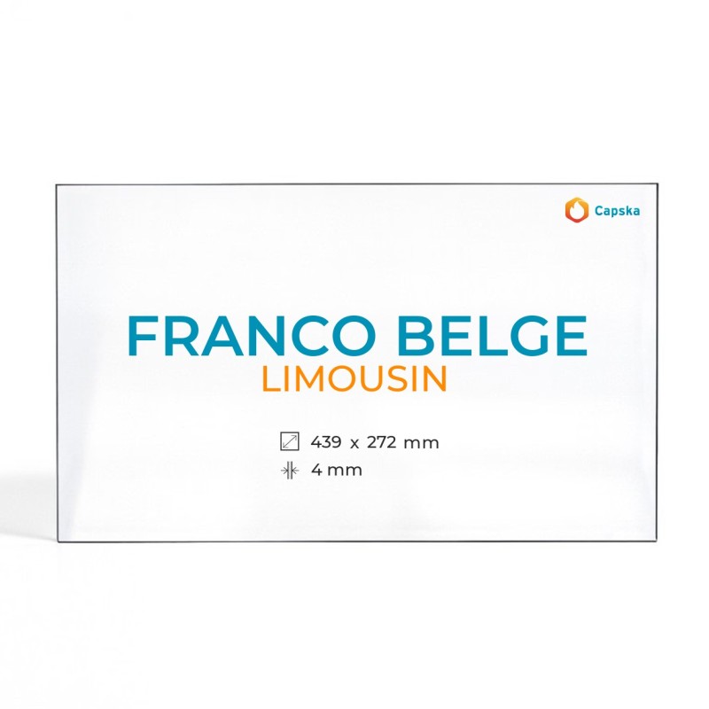 Cristall Franco Belge LIMOUSIN - Vidre Rectangle amb arc per estufa de llenya