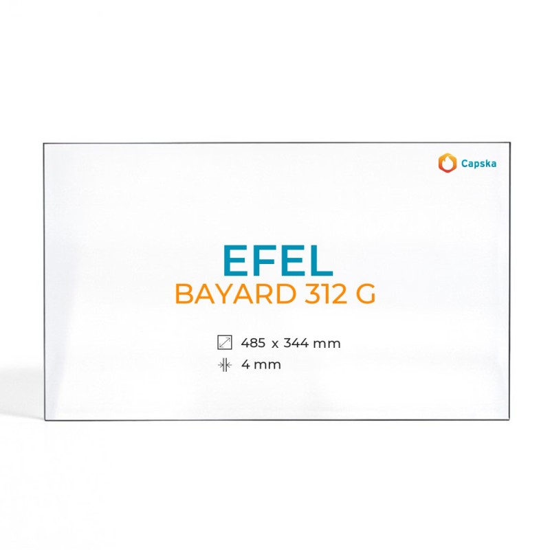 Vidre ceràmic EFEL BAYARD 312 G - Rectangle amb arc per estufa de llenya