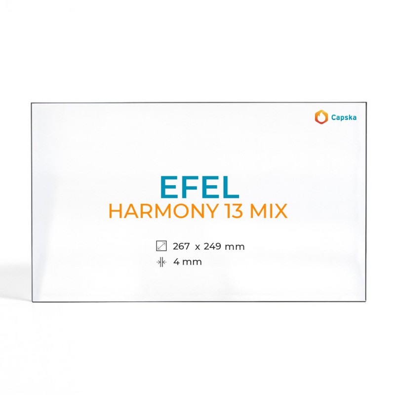 Cristall Efel HARMONY 13 MIX - Vidre Rectangle amb arc per estufa de llenya