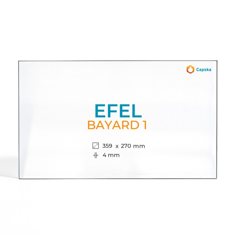 Cristall Efel BAYARD 1 - Vidre Rectangle amb arc per estufa de llenya