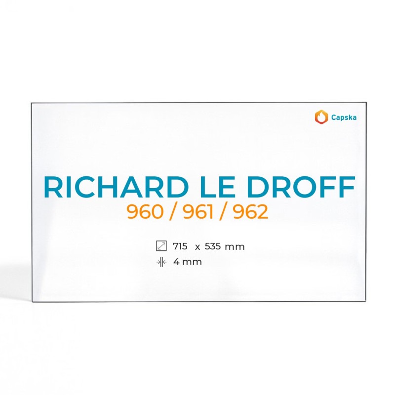 Cristall Richard Le Droff 960 / 961 / 962 - Vidre Rectangle Serigrafiat per xemeneia