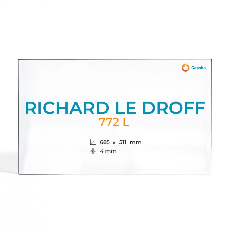 Cristall Richard Le Droff 772 L - Vidre Rectangle per Xemeneia
