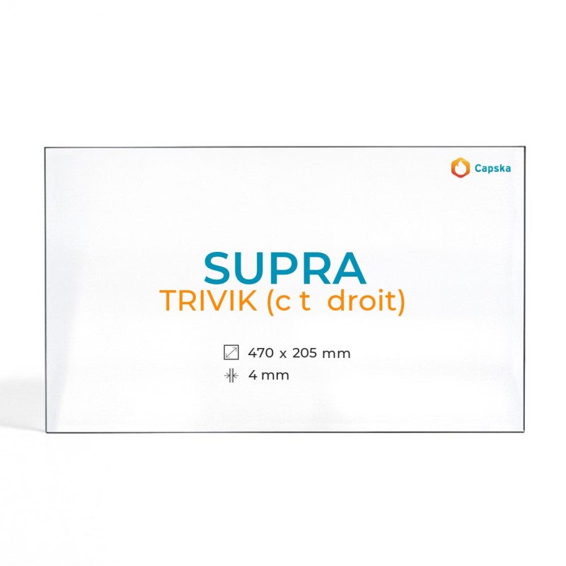 Cristall Supra TRIVIK (costat dret) - Vidre Trapezi rectangle per estufa de llenya