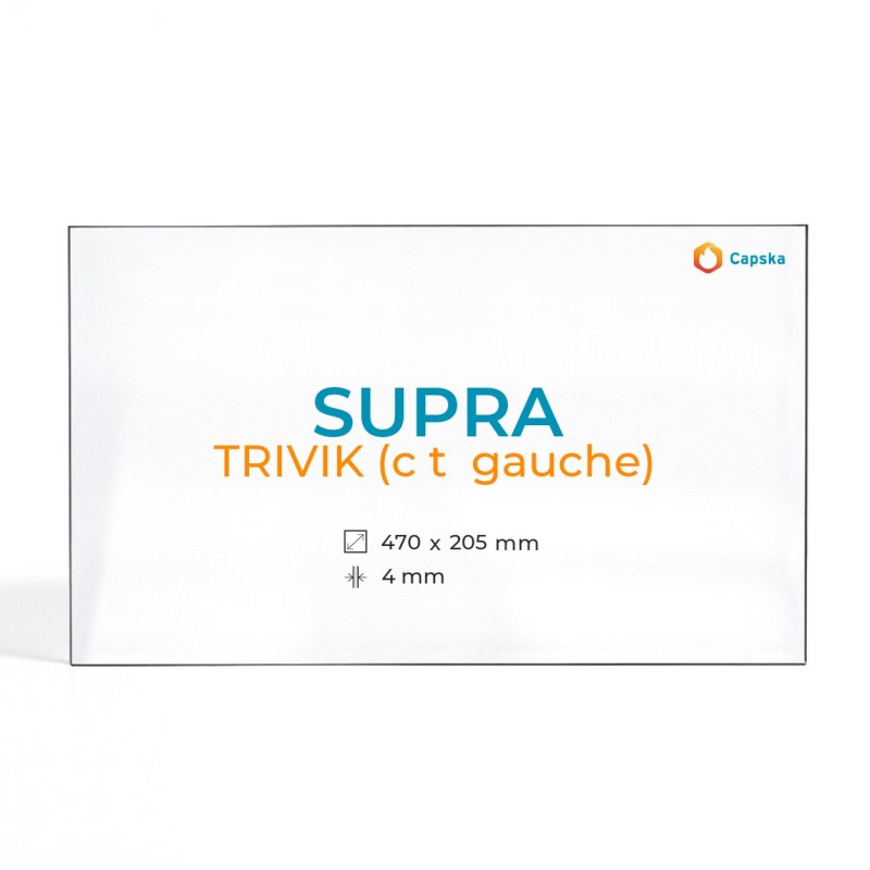 Cristall Supra TRIVIK (costat esquerre) - Vidre Trapezi rectangle per estufa de llenya