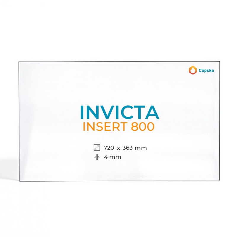 Cristal Invicta INSERT 800 - Vidrio Rectángulo para chimenea