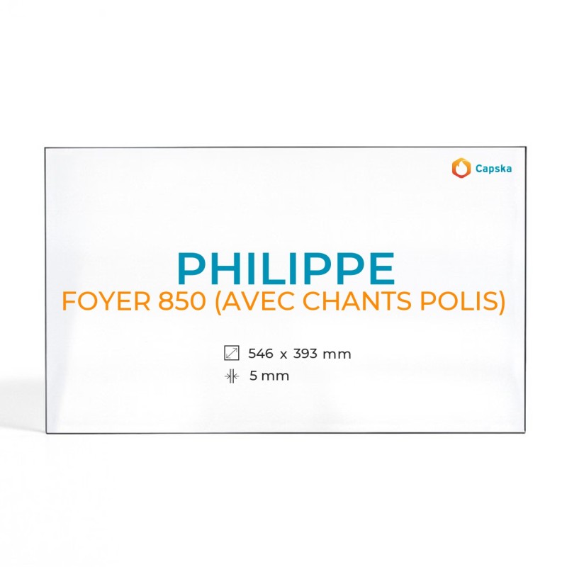 Cristall Philippe FOYER 850 - Vidre Rectangle per xemeneia