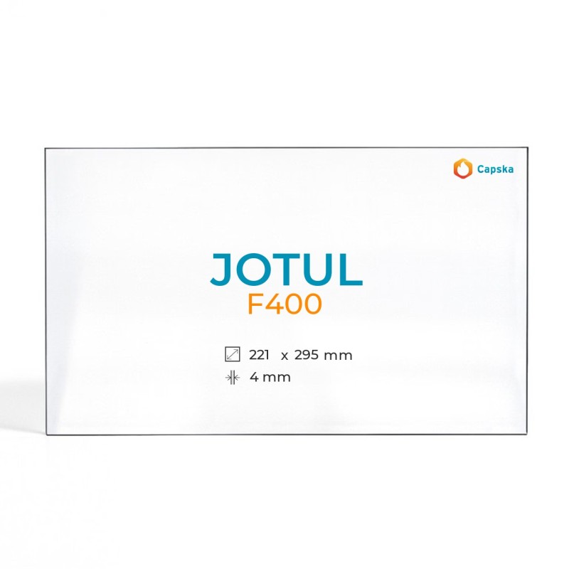 Cristal Jotul F400 - Vidrio 1 ángulo redondeado Derecho para estufa de leña