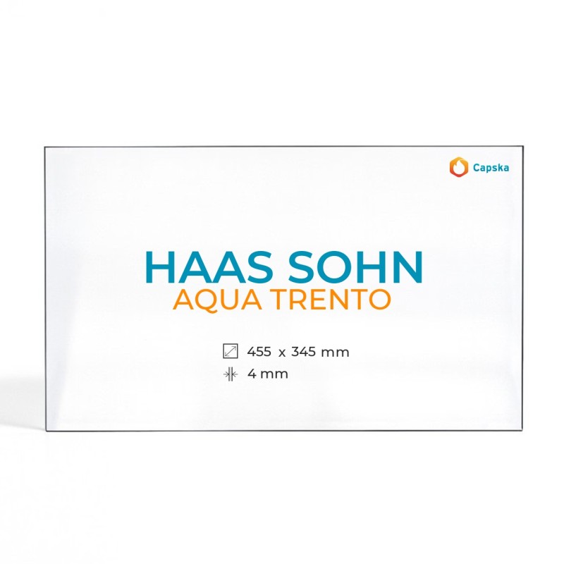 Cristal Haas Sohn AQUA TRENTO - Vidrio Rectángulo para estufa de leña