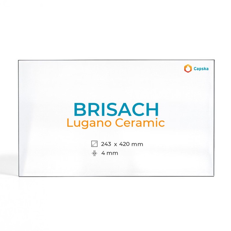 Cristal Brisach Lugano Ceramic - Vidrio Rectangular para Estufa de Pellets