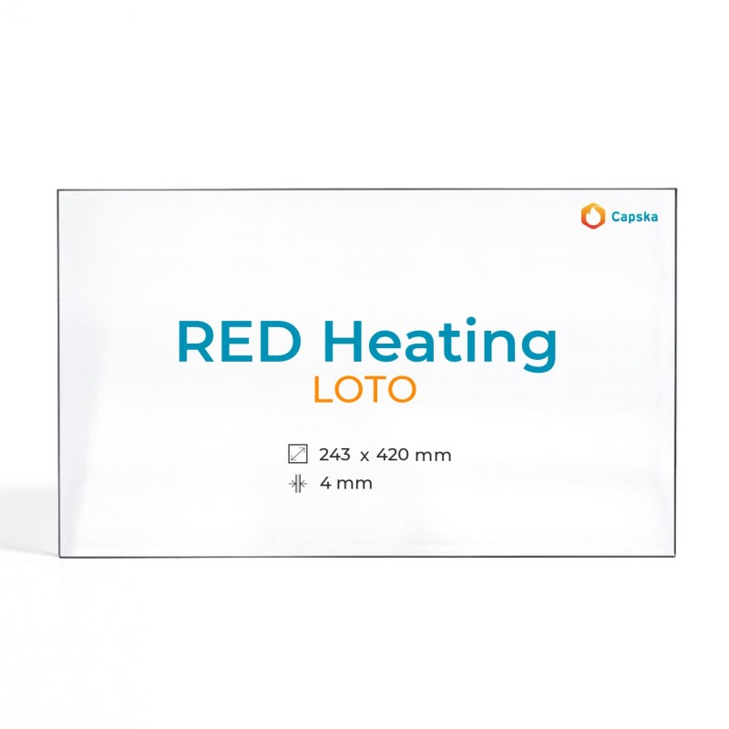Cristall Red Heating LOTO - Vidre Rectangle per estufa de pèl·lets de llenya