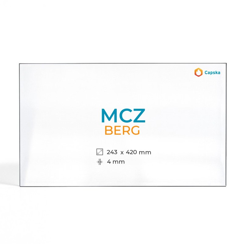 Cristall Mcz BERG - Vidre Rectangle per estufa de pèl·lets de llenya