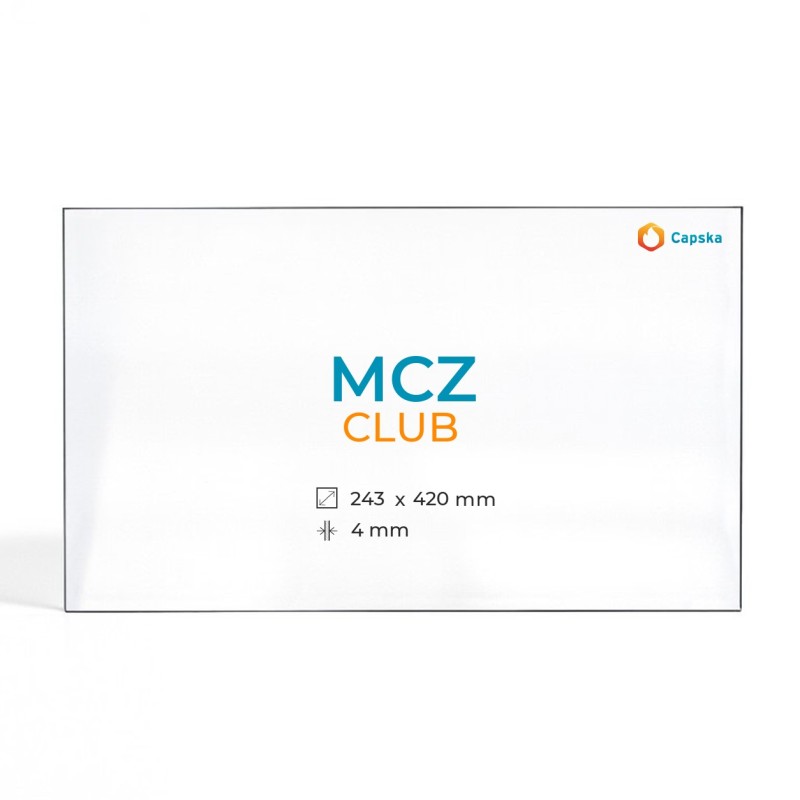 Cristal Mcz CLUB - Vidrio Rectángulo para estufa de pellets de leña