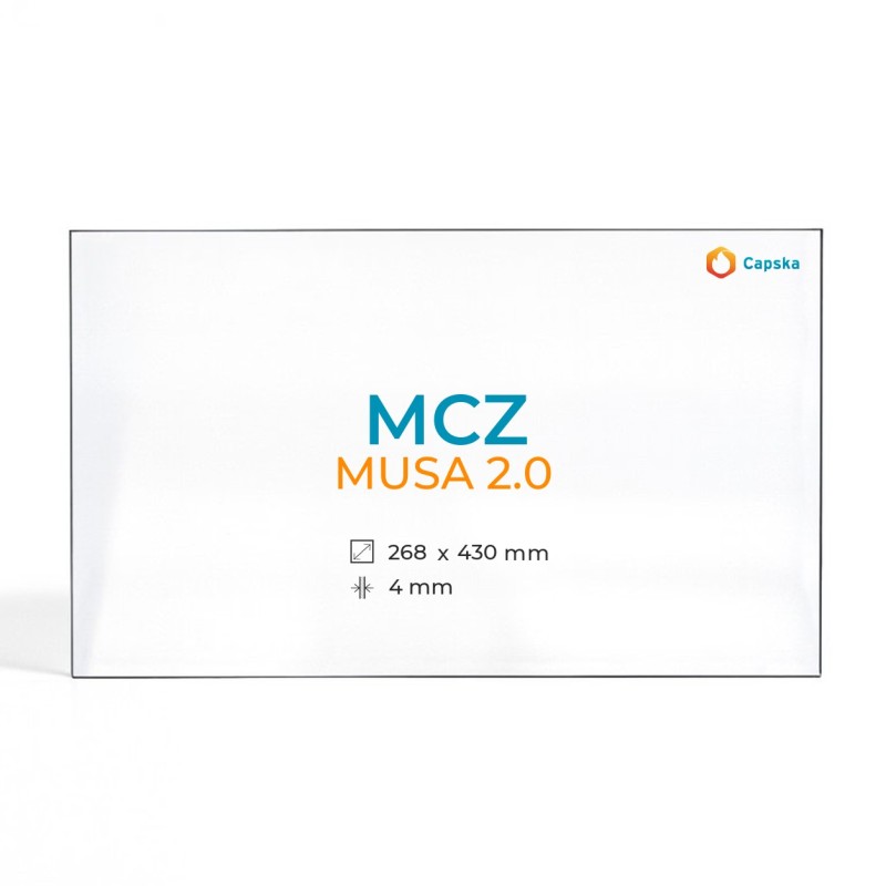 Cristal Mcz MUSA 2.0 - Vidrio Rectángulo para estufa de pellets de leña