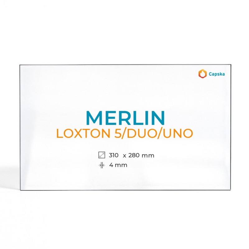 Cristall Merlin LOXTON 5/DUO/UNO - Vidre Rectangle per estufa de llenya