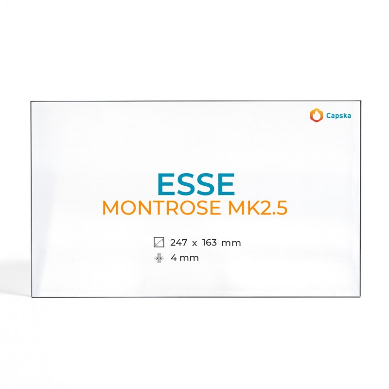 Cristall Esse MONTROSE MK2.5 - Vidre Rectangle per estufa de llenya