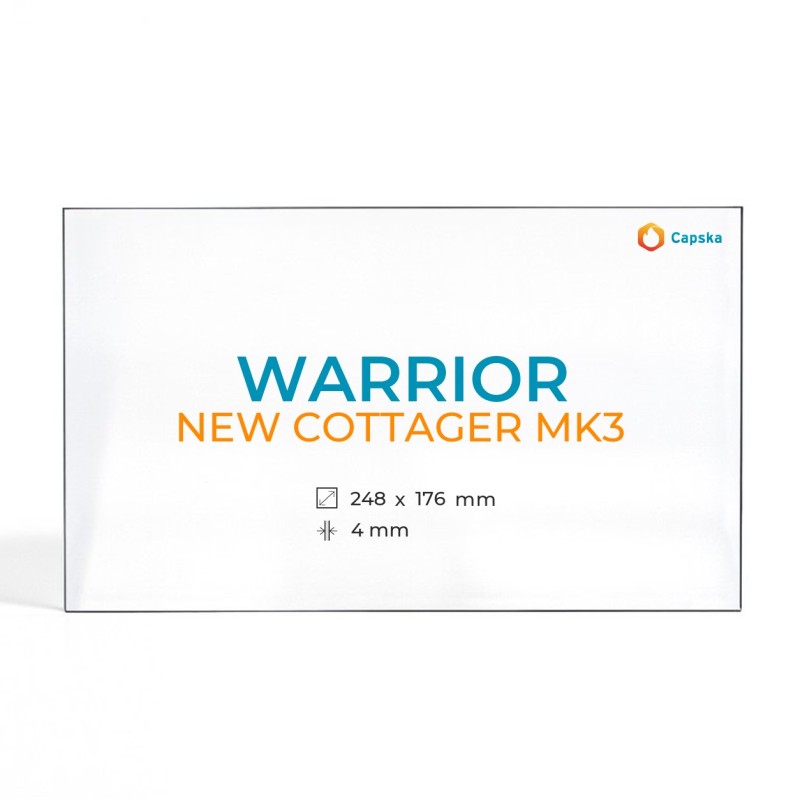Cristal Warrior NEW COTTAGER MK3 - Vidrio Rectángulo para estufa de leña