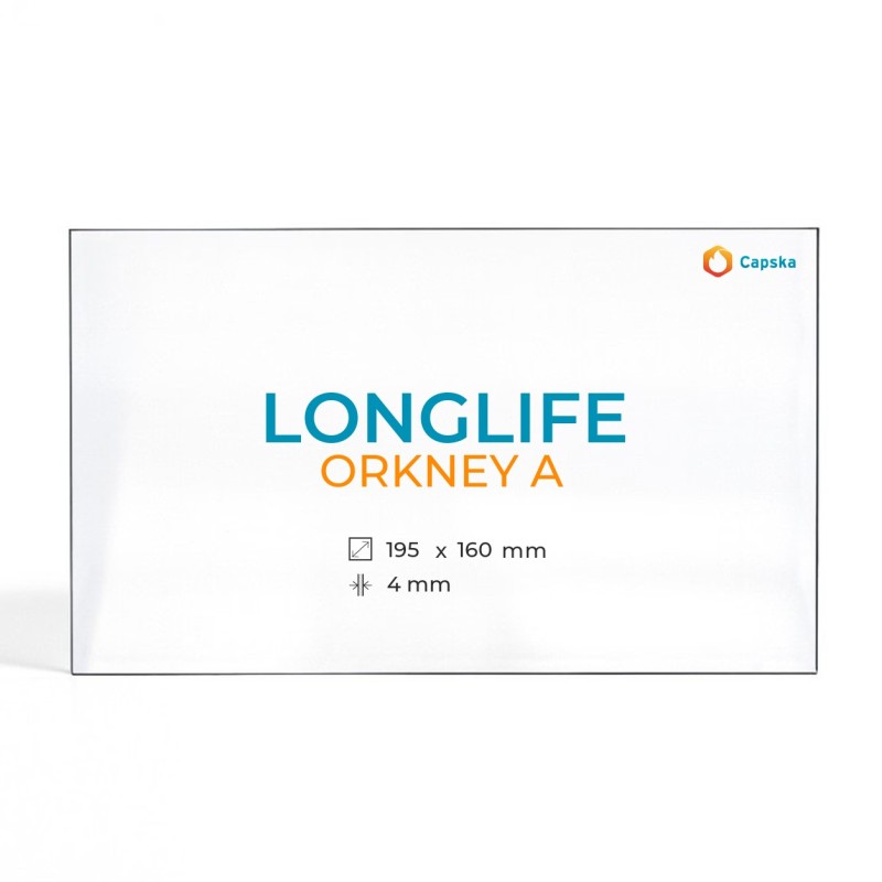 Cristall Longlife ORKNEY A - Vidre Rectangle per estufa de llenya