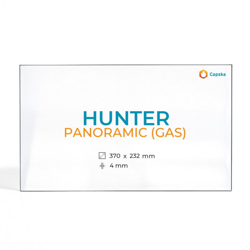 Cristal Hunter PANORAMIC (GAS) - Vidrio Rectángulo para estufa de leña
