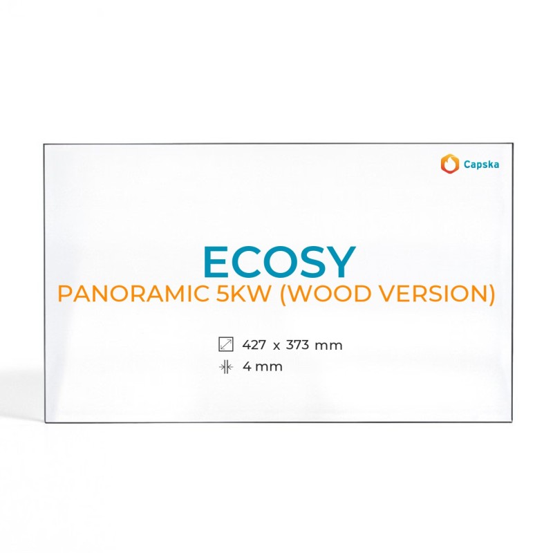 Cristall Ecosy PANORAMIC 5KW (WOOD VERSION) - Vidre Rectangle per estufa de llenya