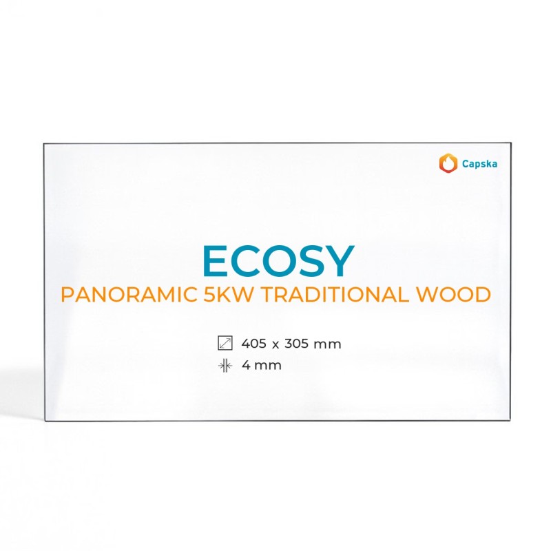 Vidre ceràmic Ecosy PANORAMIC 5KW TRADITIONAL WOOD - Rectangle 405x305x4mm