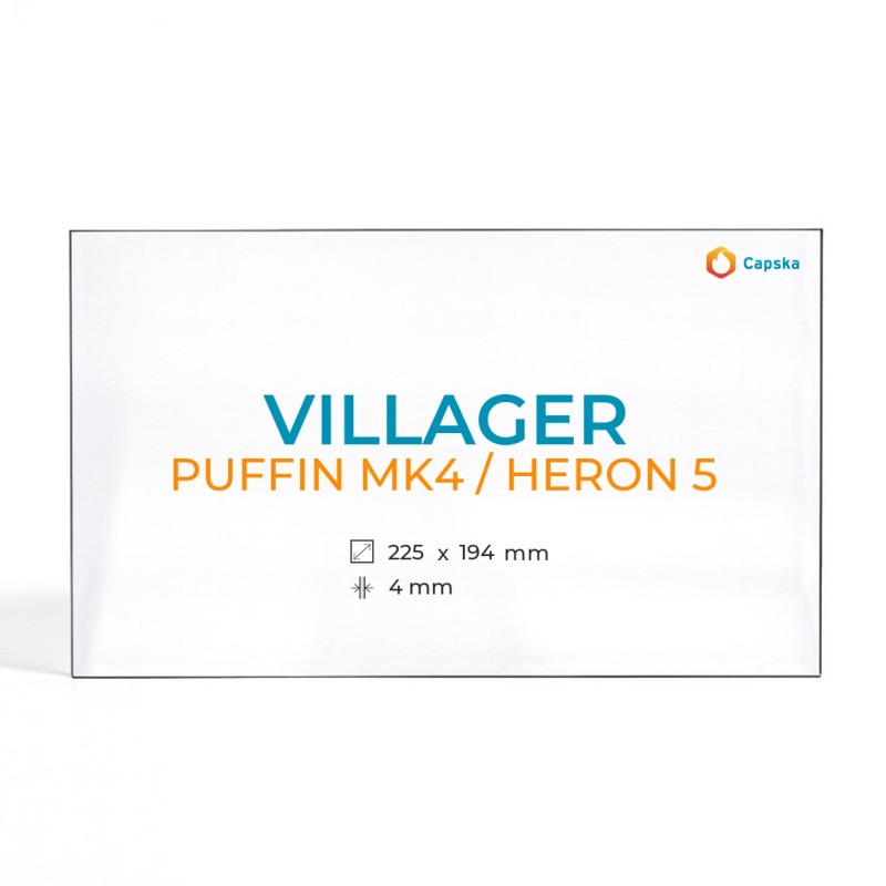 Cristall Villager PUFFIN MK4 / HERON 5 - Vidre Rectangle per estufa de llenya