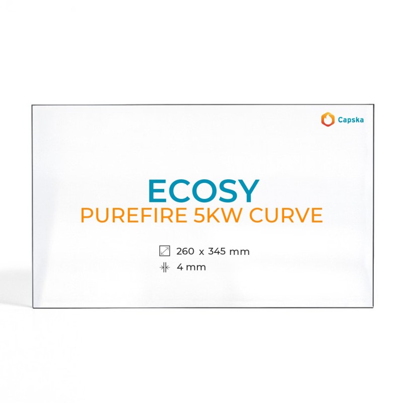 Vidrio Ecosy PUREFIRE 5KW CURVE para estufa de leña