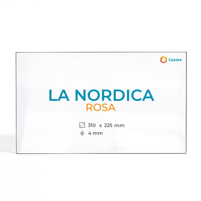 Cristall La Nordica ROSA - Vidre Rectangle per estufa de llenya