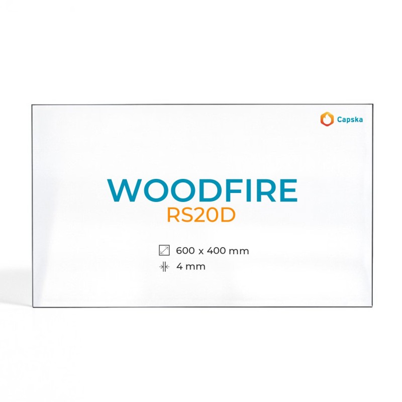 Cristal Woodfire RS20D - Vidrio Rectángulo para estufa de leña