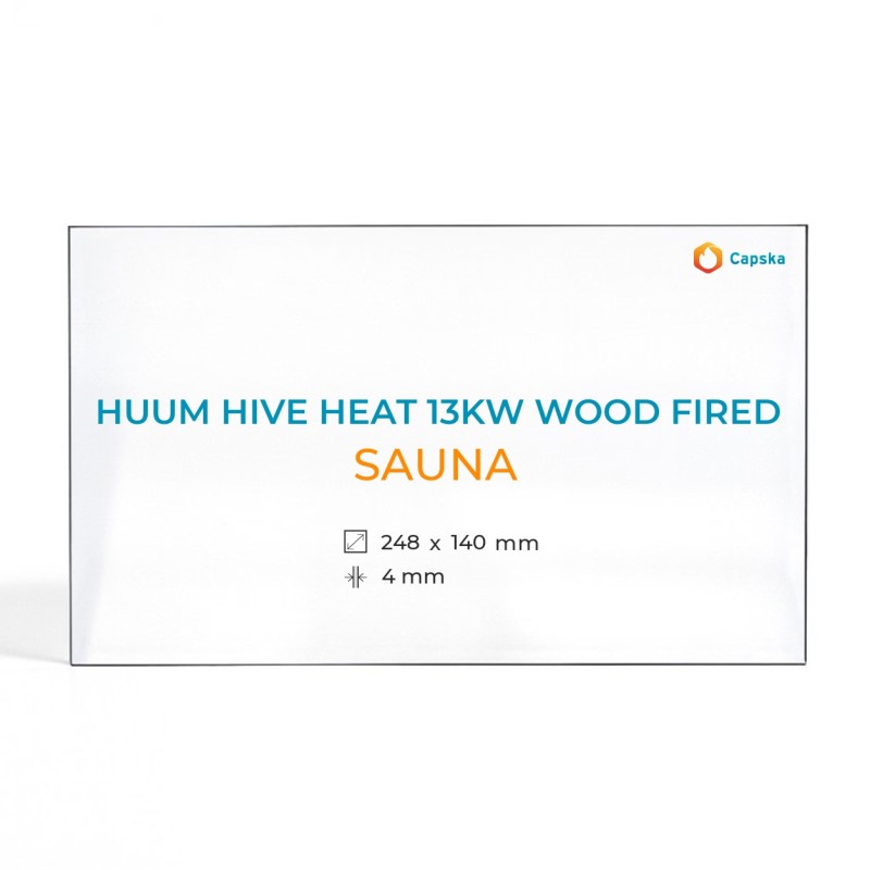Cristal Huum Hive Heat 13Kw Wood Fired SAUNA - Vidrio Rectángulo