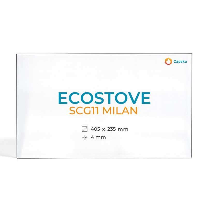 Cristal Ecostove SCG11 MILAN - Vidrio Rectángulo para estufa de leña