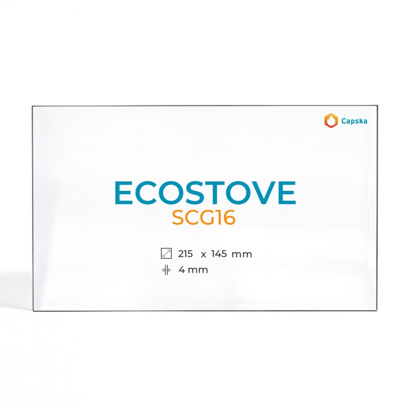 Cristal Ecostove SCG16 - Vidrio Rectángulo para estufa de leña