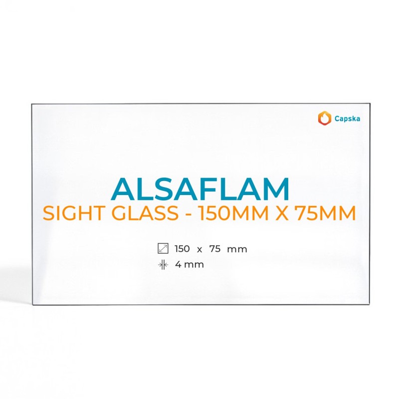 Vidrio Alsaflam SIGHT GLASS - 150MM X 75MM para estufa de leña