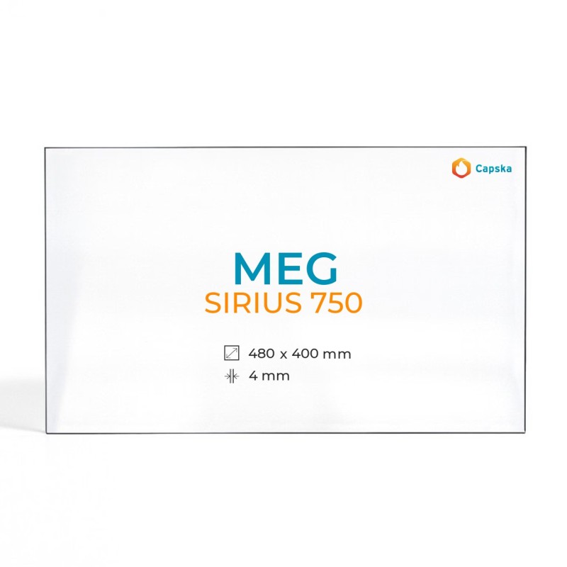 Cristall Meg SIRIUS 750 - Vidre Rectangle per estufa de llenya
