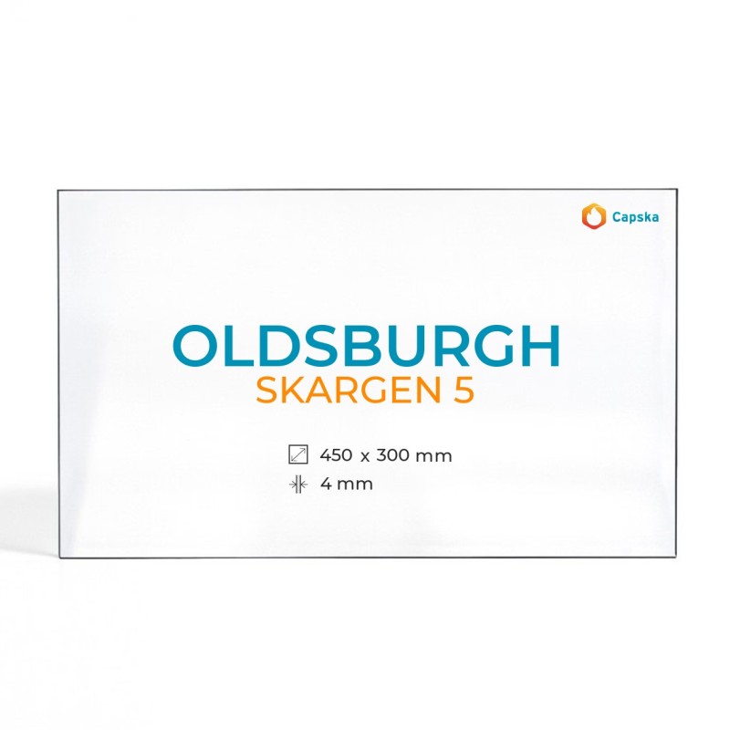 Cristal Oldsburgh SKARGEN 5 - Vidrio Rectángulo para estufa de leña