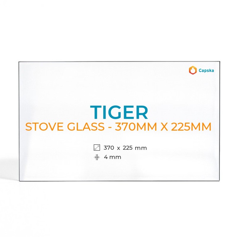 Vidre de l'estufa de llenya Tiger STOVE GLASS - 370MM X 225MM