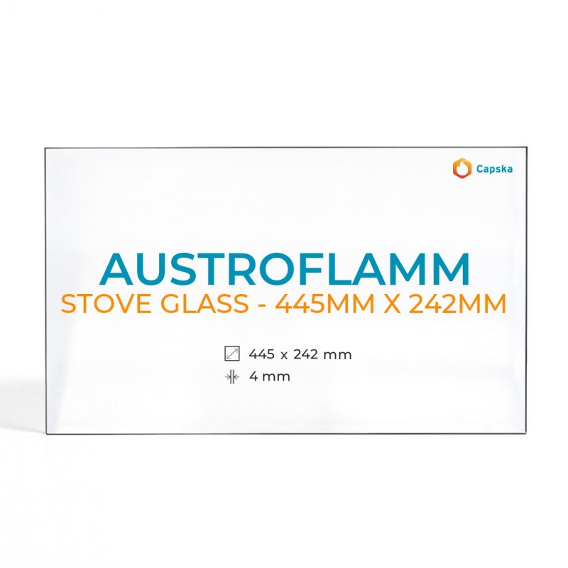 Vidrio Austroflamm STOVE GLASS - 445MM X 242MM para Estufa de Leña