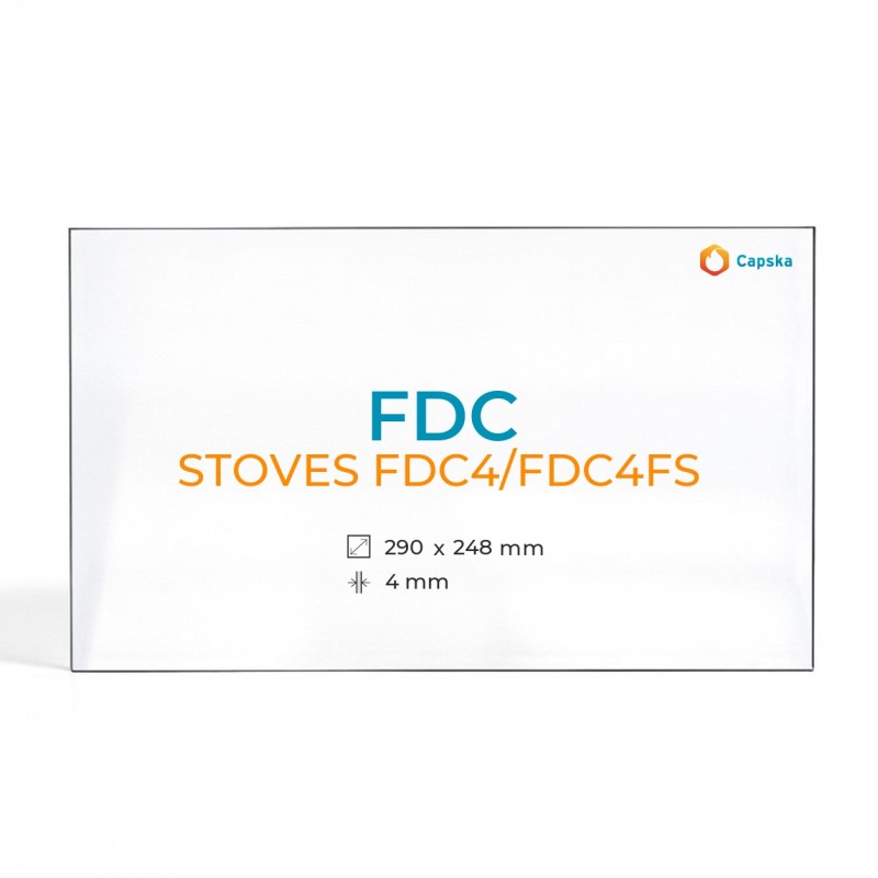 Cristal FDC STOVES FDC4/FDC4FS - Vidrio Rectángulo para estufa de leña