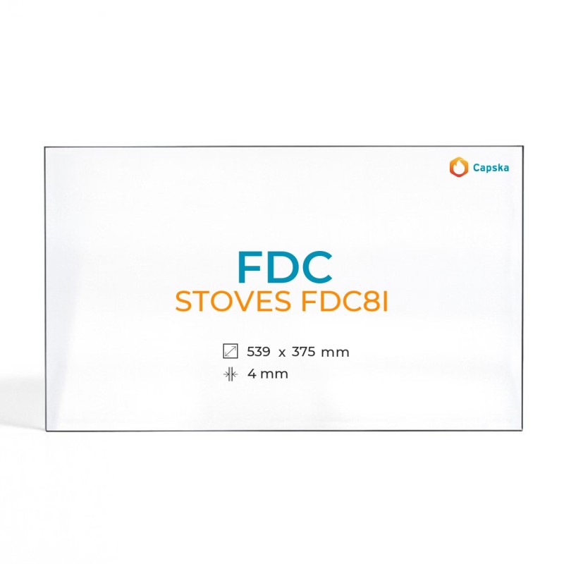 Cristal FDC STOVES FDC8I - Vidrio Rectángulo para estufa de leña