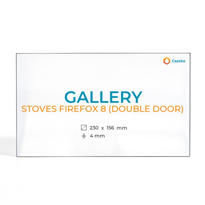 Cristall Gallery STOVES FIREFOX 8 (DOUBLE DOOR) - Vidre Rectangle per estufa de llenya