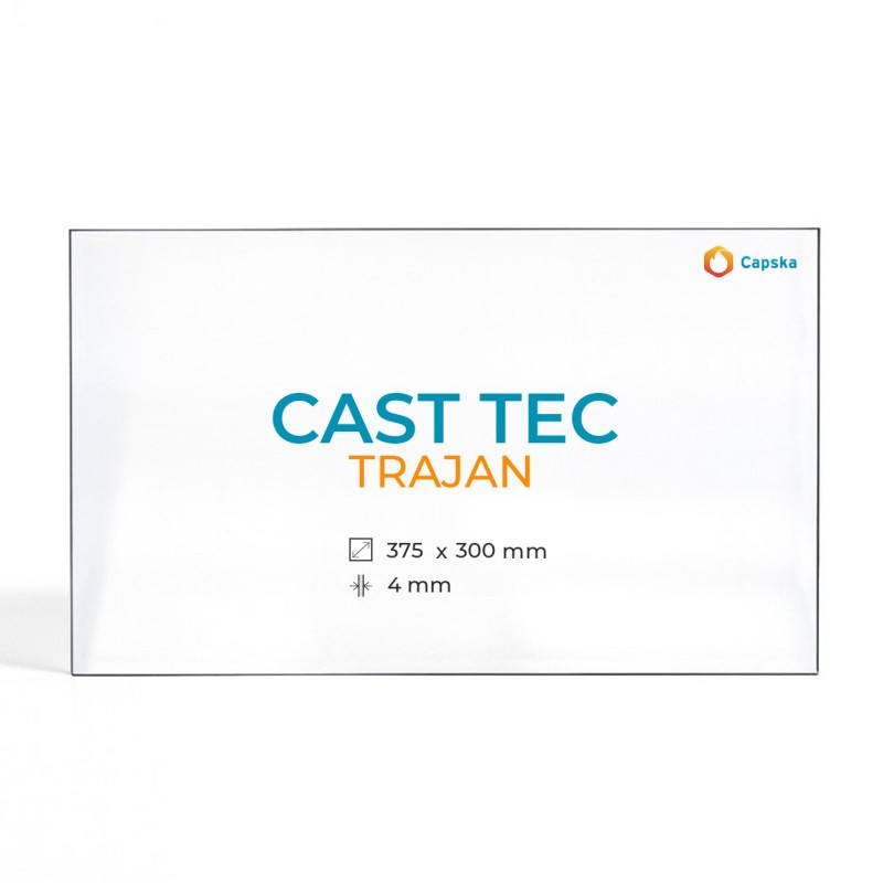 Vidre Rectangle Cristall Cast Tec TRAJAN per estufa de llenya