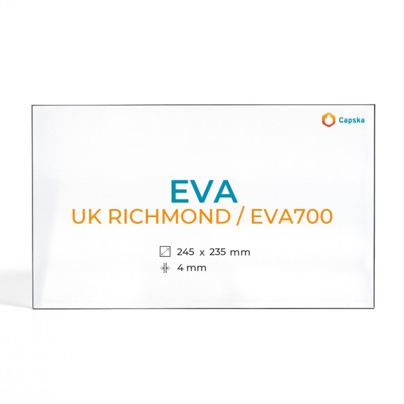 Cristal Eva UK RICHMOND / EVA700 - Vidrio Rectángulo para estufa de leña