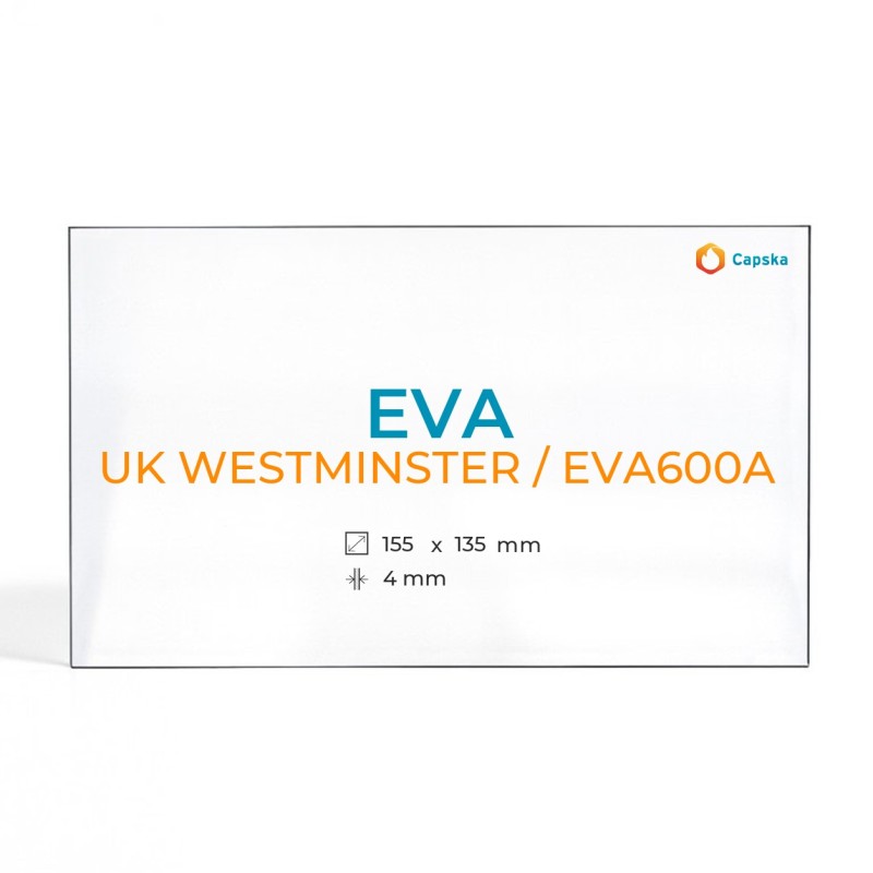 Cristall Eva UK WESTMINSTER / EVA600A - Vidre Rectangle per estufa de llenya