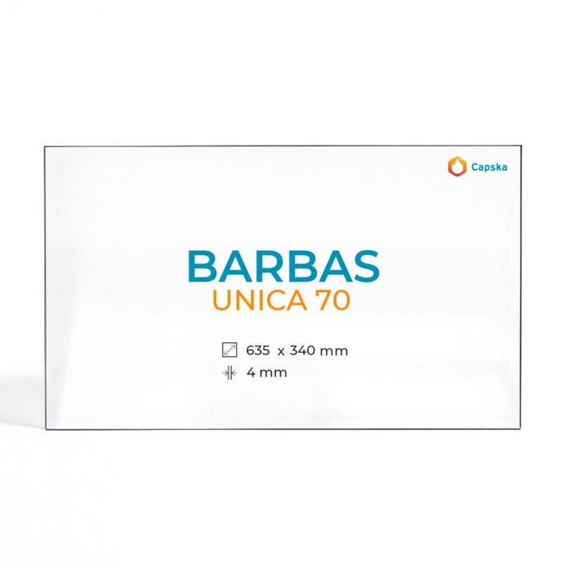 Cristal Barbas UNICA 70 - Vidrio Rectángulo para estufa de gas