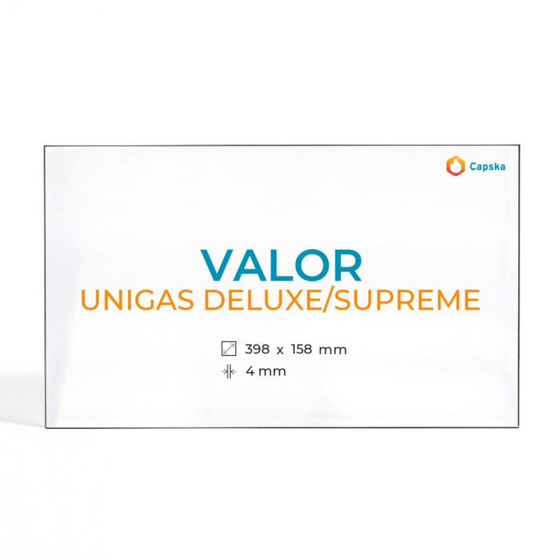 Cristal Valor UNIGAS DELUXE/SUPREME - Vidrio Rectángulo para estufa de leña