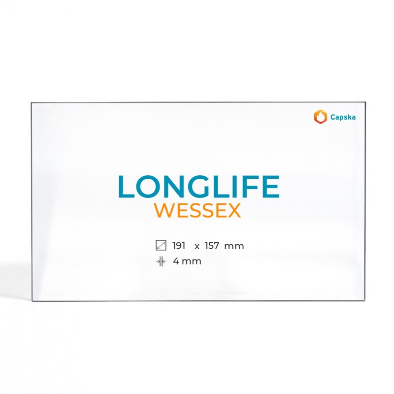 Cristal Longlife WESSEX - Vidrio Rectangular para Estufa de Leña