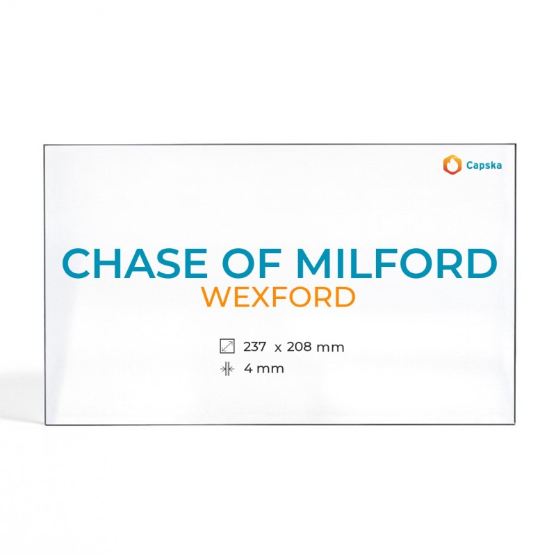 Cristal Chase Of Milford WEXFORD - Vidrio Rectángulo para estufa de leña